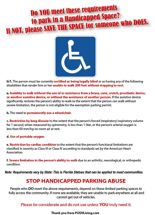 What qualifies you to use handicapped parking?