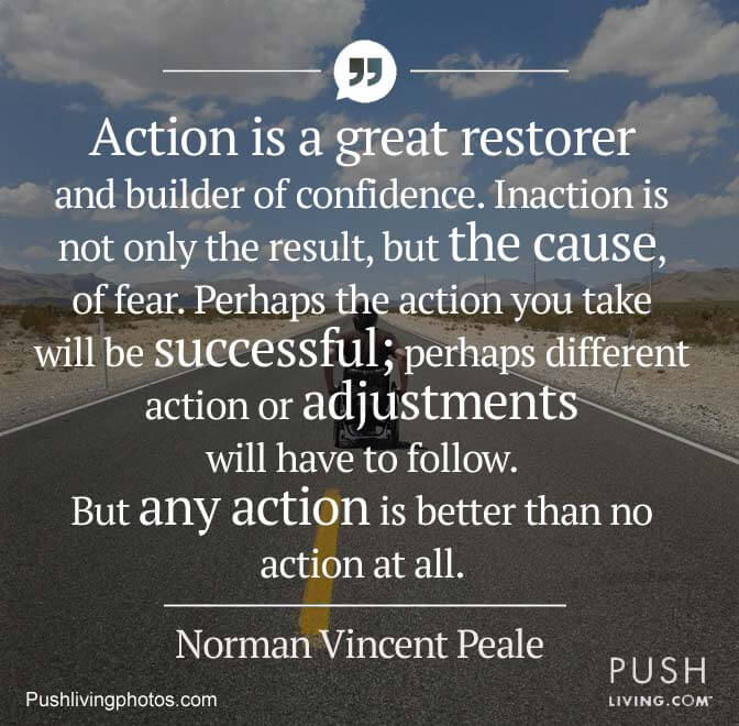 Quotation by Norman Vincent Peale a quote on action by norman vincent peale on actions and inactions