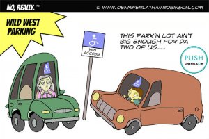 WILD WEST PARKING Disability Comic 300x200 - Parking problems for disabled people