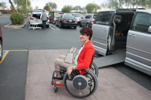PL UPHKJJ3 original 300x200 - Woman in a wheelchair going shopping with her accessible van.